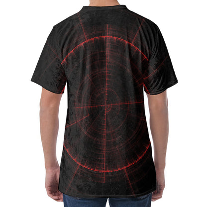 Red Gun Sight Print Men's Velvet T-Shirt