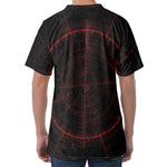 Red Gun Sight Print Men's Velvet T-Shirt
