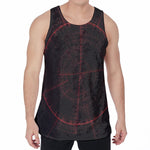 Red Gun Sight Print Men's Velvet Tank Top