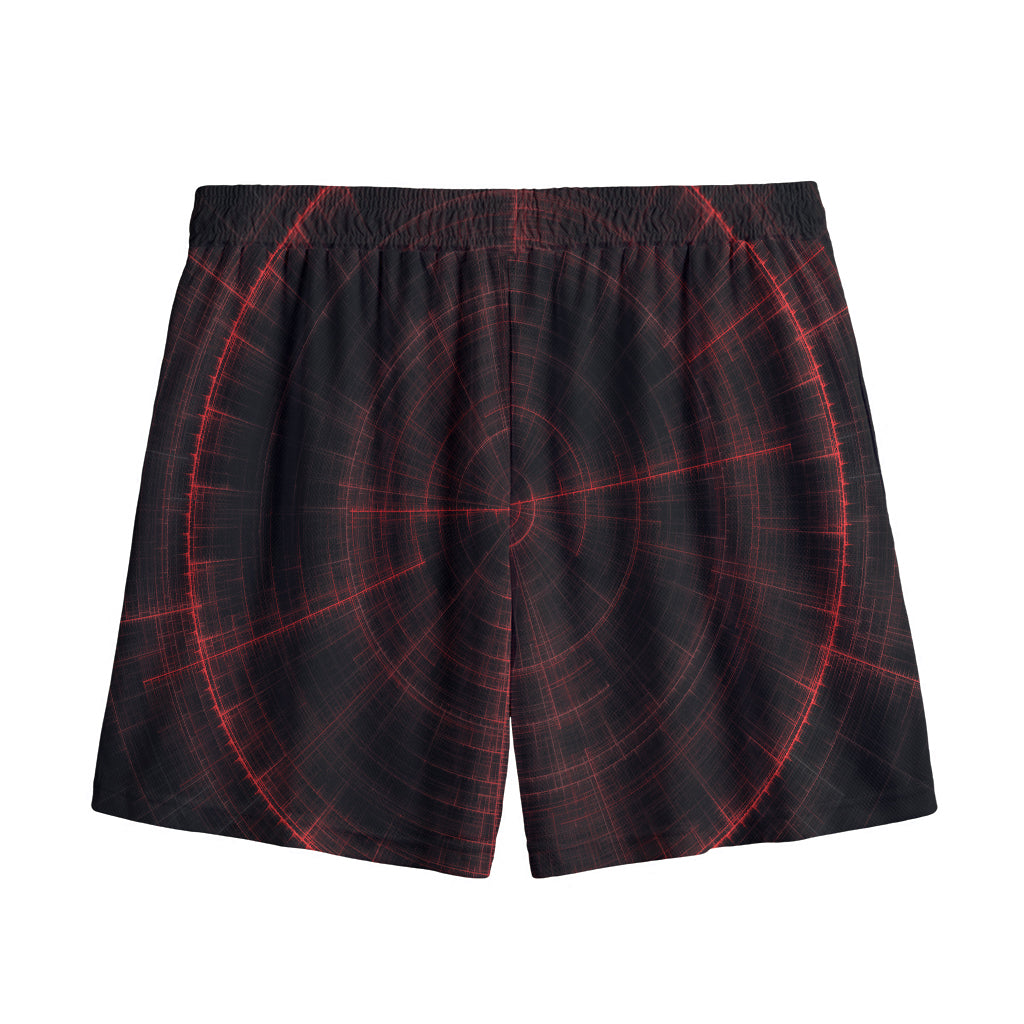 Red Gun Sight Print Mesh Shorts