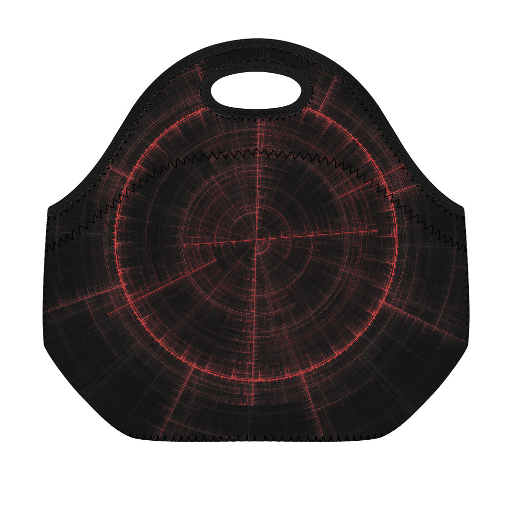 Red Gun Sight Print Neoprene Lunch Bag