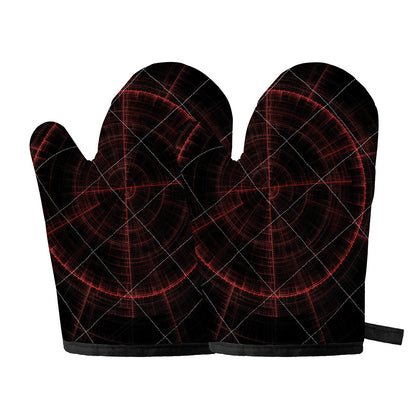 Red Gun Sight Print Oven Mitts