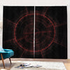 Red Gun Sight Print Pencil Pleat Curtains