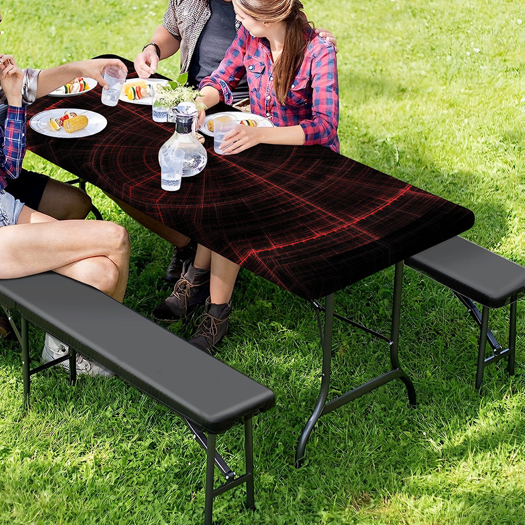 Red Gun Sight Print Picnic Table Cover