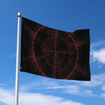 Red Gun Sight Print Polyester Flag