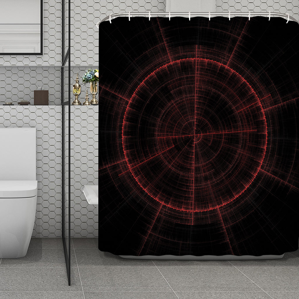 Red Gun Sight Print Polyester Shower Curtain