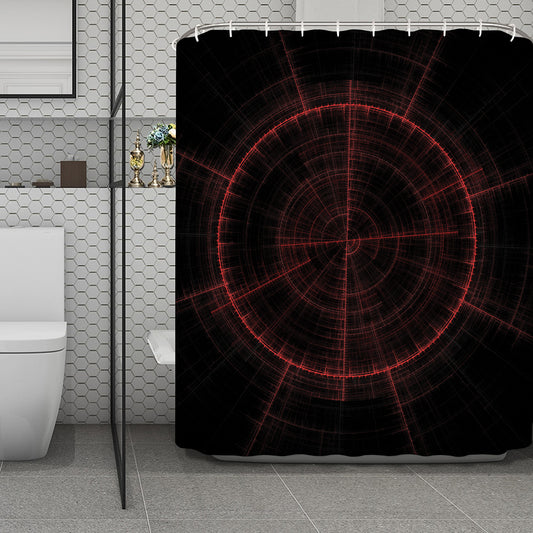 Red Gun Sight Print Polyester Shower Curtain