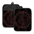 Red Gun Sight Print Pot Holders With Pocket
