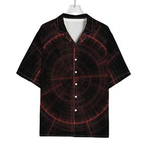 Red Gun Sight Print Rayon Hawaiian Shirt