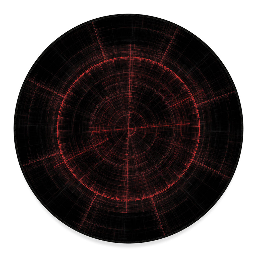 Red Gun Sight Print Round Floor Mat