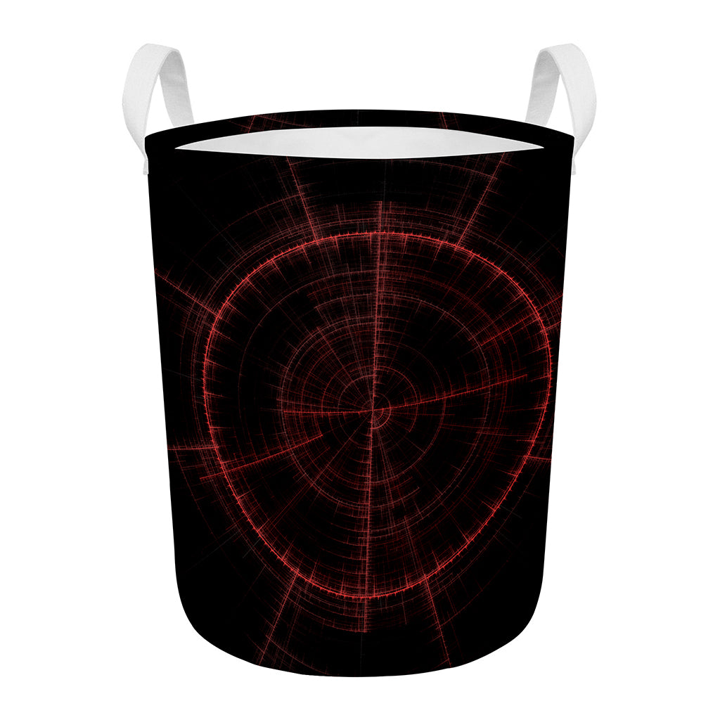 Red Gun Sight Print Round Laundry Basket