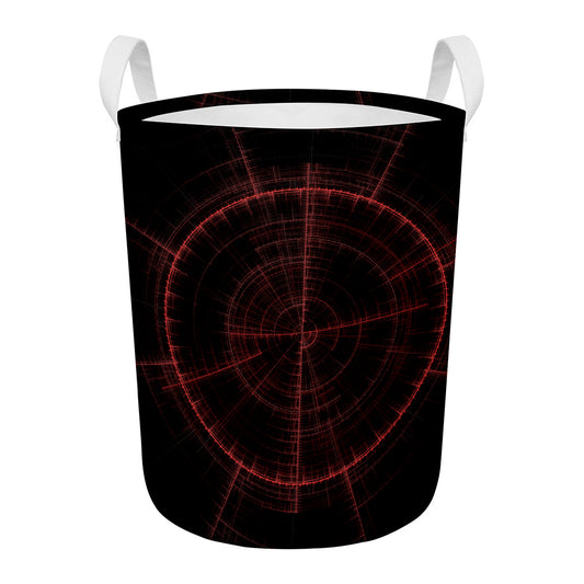 Red Gun Sight Print Round Laundry Basket