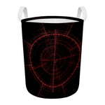 Red Gun Sight Print Round Laundry Basket
