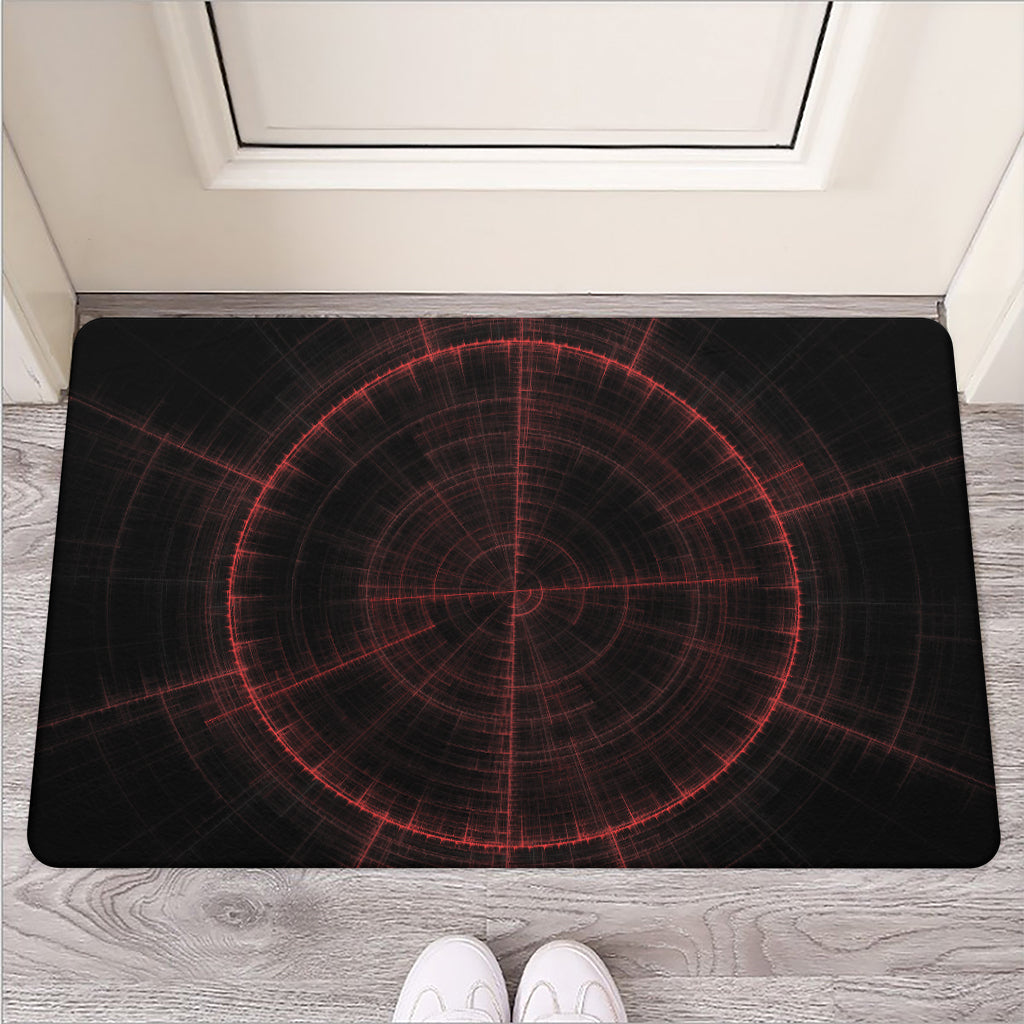 Red Gun Sight Print Rubber Doormat