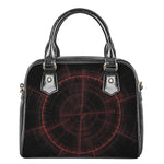 Red Gun Sight Print Shoulder Handbag