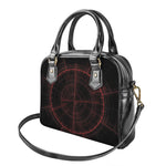 Red Gun Sight Print Shoulder Handbag