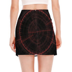 Red Gun Sight Print Side Slit Mini Skirt