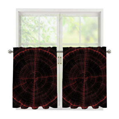 Red Gun Sight Print Tier Curtains