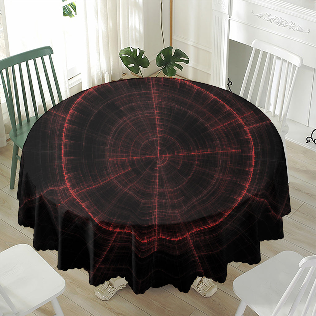 Red Gun Sight Print Waterproof Round Tablecloth