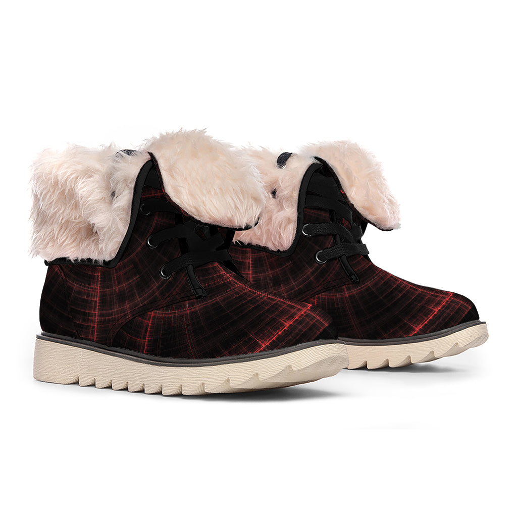 Red Gun Sight Print Winter Boots