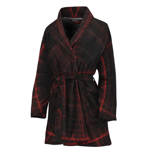 Red Gun Sight Print Women's Bathrobe
