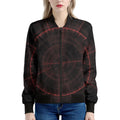 Red Gun Sight Print Women's Bomber Jacket