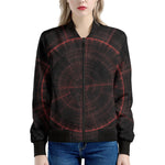 Red Gun Sight Print Women's Bomber Jacket