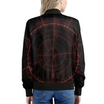 Red Gun Sight Print Women's Bomber Jacket