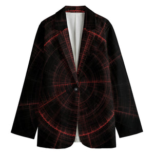 Red Gun Sight Print Women's Cotton Blazer