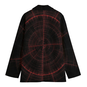 Red Gun Sight Print Women's Cotton Blazer