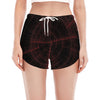 Red Gun Sight Print Women's Split Running Shorts