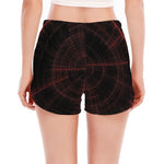 Red Gun Sight Print Women's Split Running Shorts