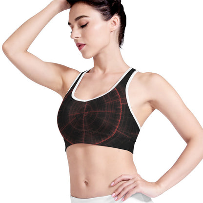 Red Gun Sight Print Women's Sports Bra