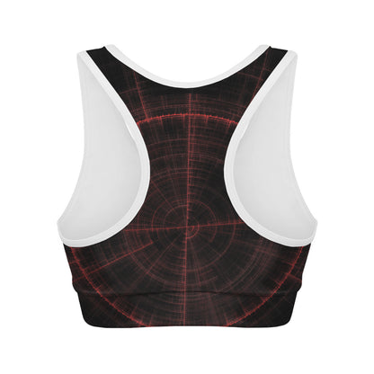 Red Gun Sight Print Women's Sports Bra