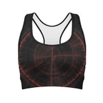 Red Gun Sight Print Women's Sports Bra