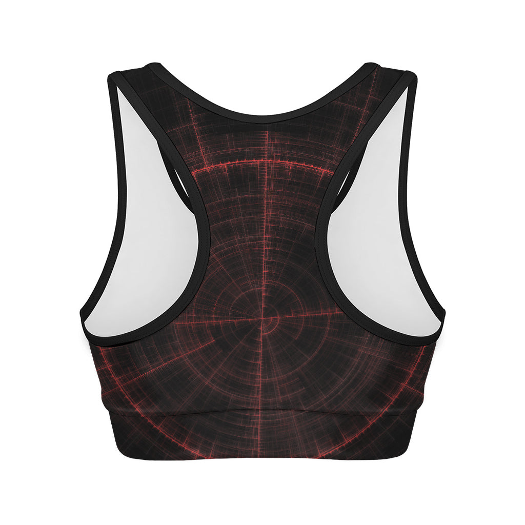 Red Gun Sight Print Women's Sports Bra