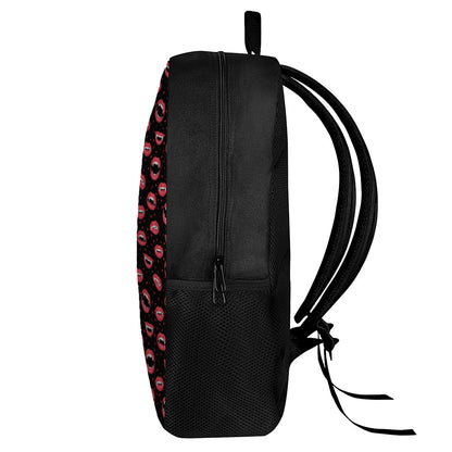 Red Halloween Vampire Lips Pattern Print 17 Inch Backpack
