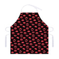 Red Halloween Vampire Lips Pattern Print Adjustable Apron