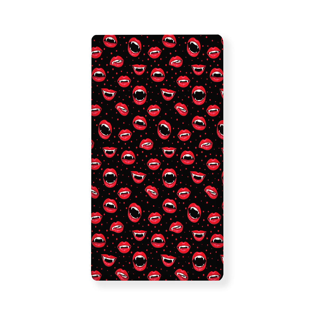 Red Halloween Vampire Lips Pattern Print Baby Crib Sheet