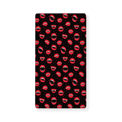 Red Halloween Vampire Lips Pattern Print Baby Crib Sheet
