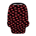 Red Halloween Vampire Lips Pattern Print Baby Seat Cover