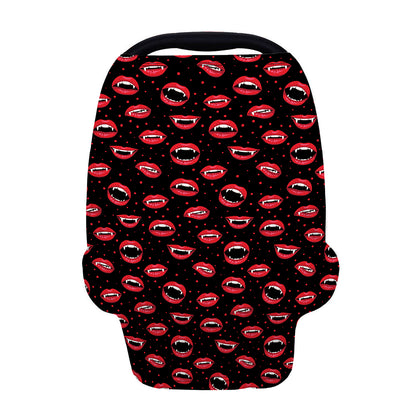 Red Halloween Vampire Lips Pattern Print Baby Seat Cover