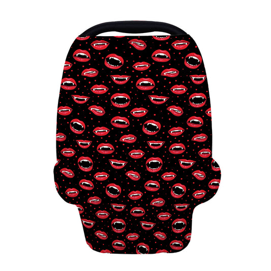 Red Halloween Vampire Lips Pattern Print Baby Seat Cover