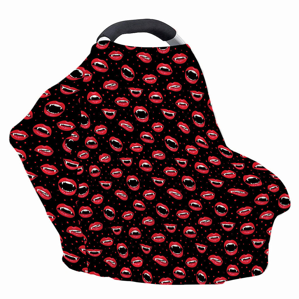Red Halloween Vampire Lips Pattern Print Baby Seat Cover