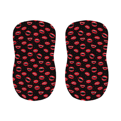 Red Halloween Vampire Lips Pattern Print Bar Stool Covers