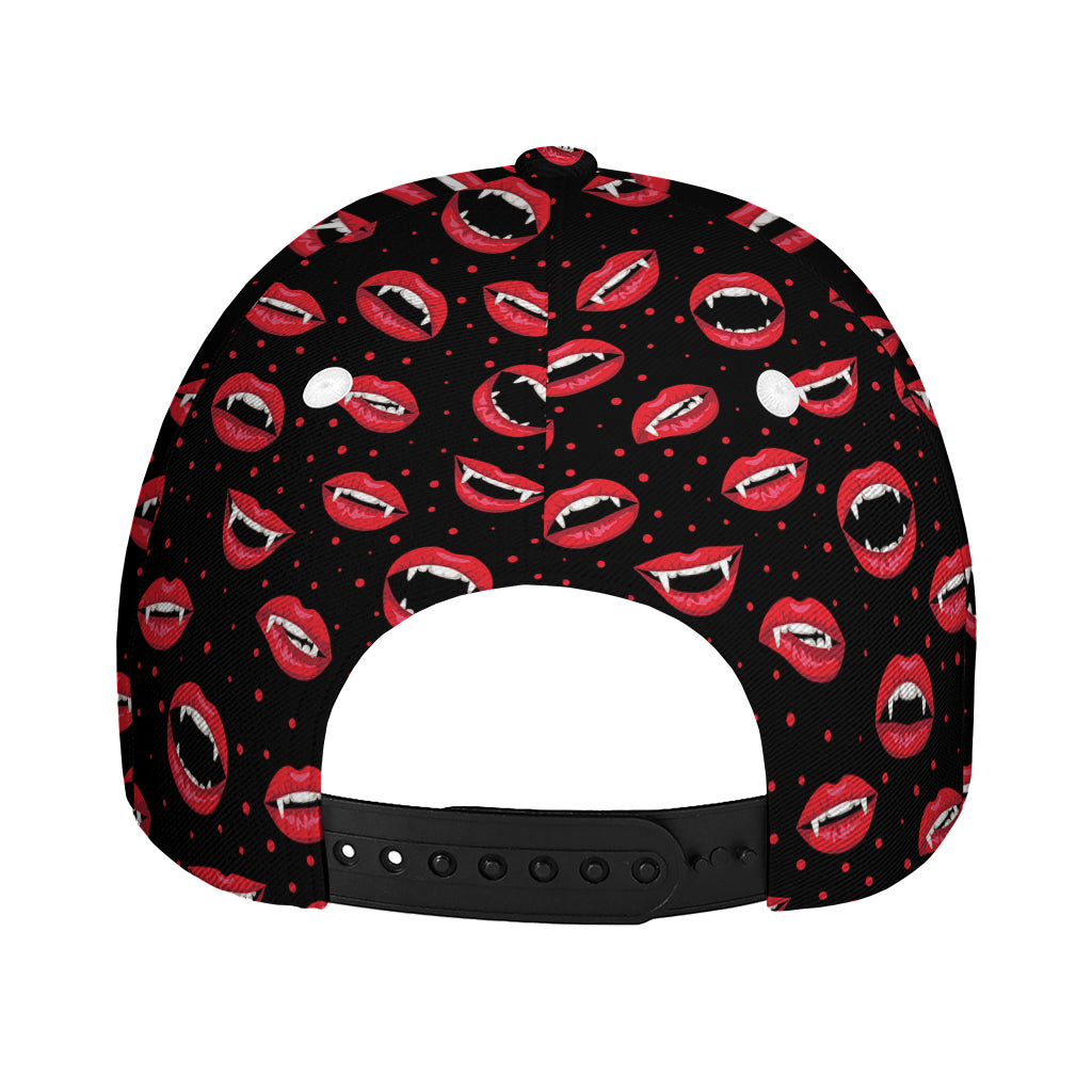 Red Halloween Vampire Lips Pattern Print Baseball Cap
