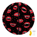 Red Halloween Vampire Lips Pattern Print Basketball