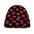 Red Halloween Vampire Lips Pattern Print Beanie