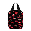 Red Halloween Vampire Lips Pattern Print Bible Tote Bag