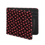 Red Halloween Vampire Lips Pattern Print Bifold Wallet